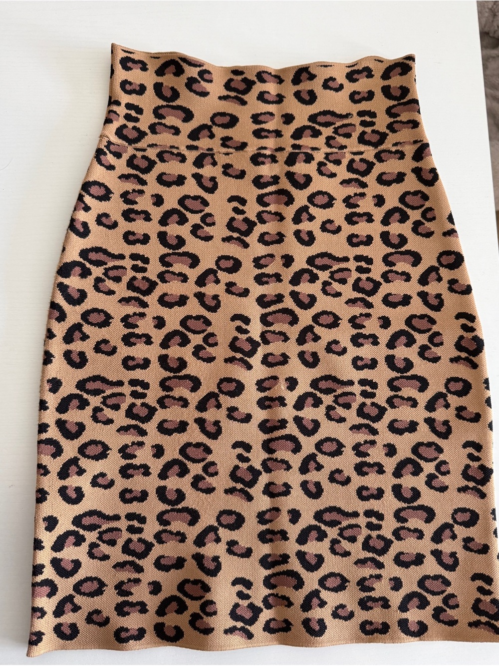 BCBGMaxAzria Leopard Print Pencil Skirt in Tan, Black and Pink